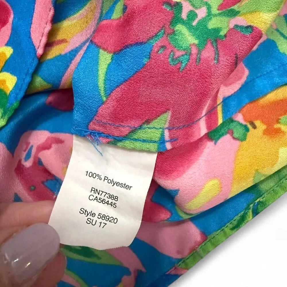 J. Crew Tropical Floral Racerback Cami Top | Vacation Coastal Dopamine | size 2